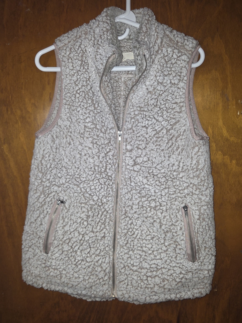 Thread & Supply Sherpa Fleece Vest Smoke Rose Small